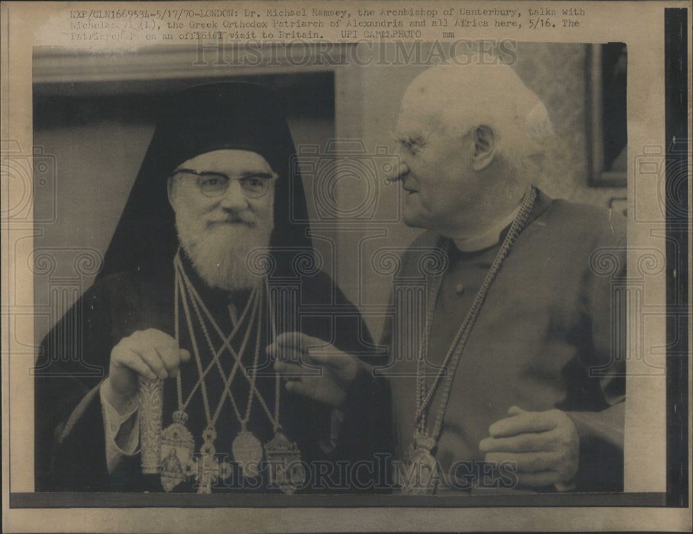 1970 Press Photo dr. michael ramsey visit to Britain - Historic Images