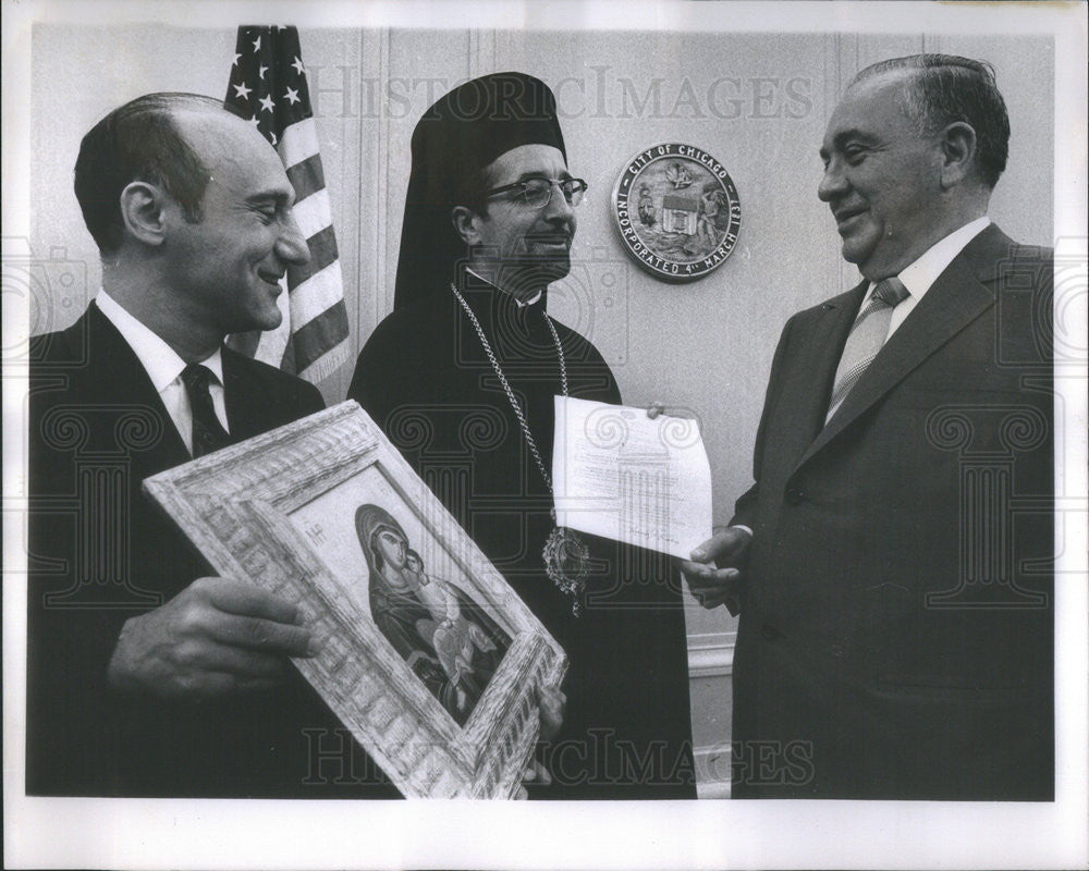 1969 Press Photo Nicholas melas Chairman mayor daley - Historic Images