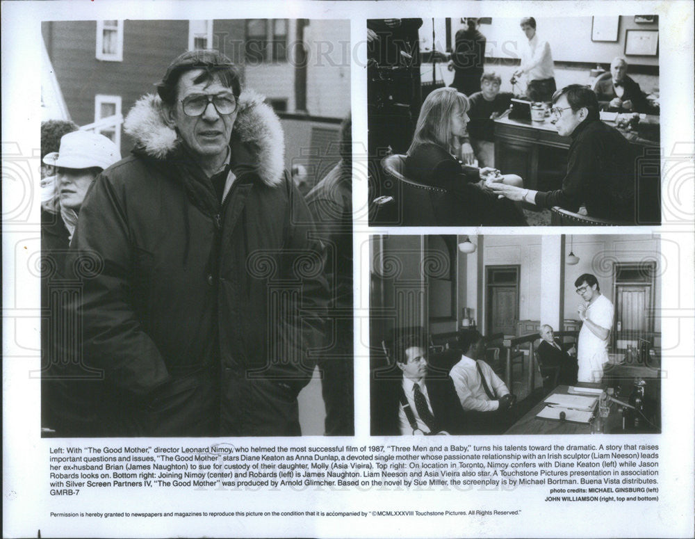 1988 Press Photo Director Leonard Nimoy Actors Diane Keaton And James Naughton - Historic Images