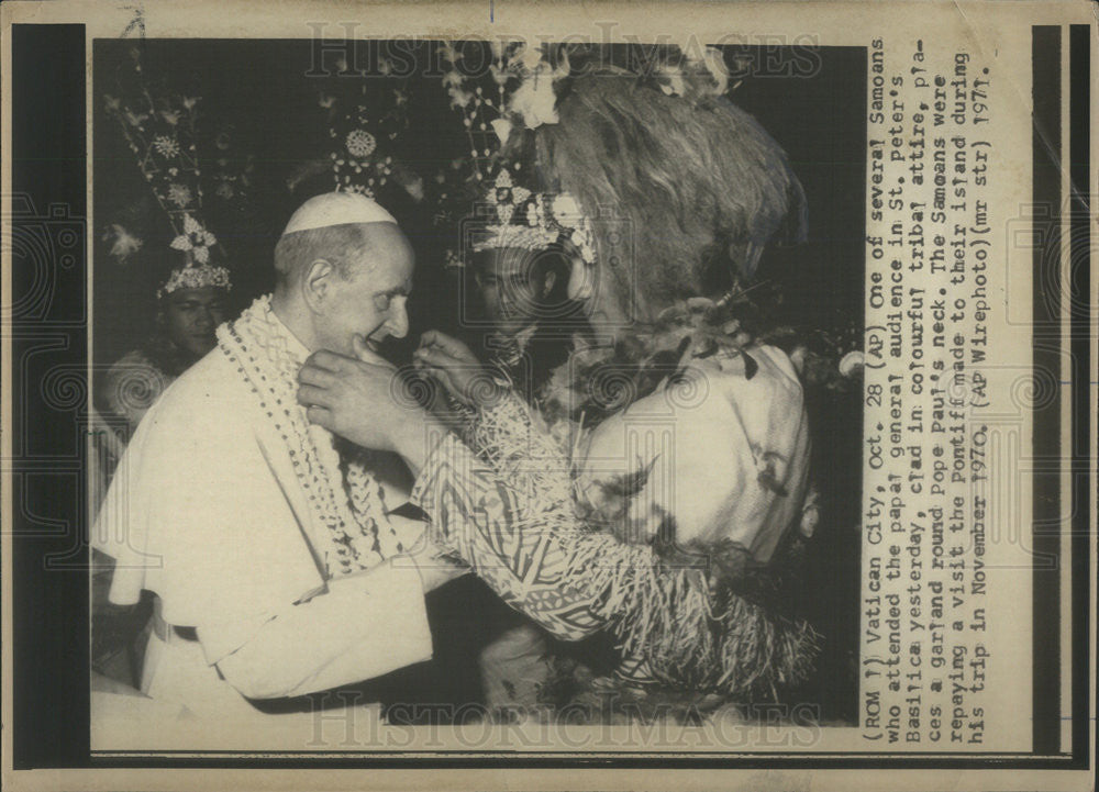 1971 Press Photo Samoans papal general audience St. Peter&#39;s Basilica Pope Paul - Historic Images