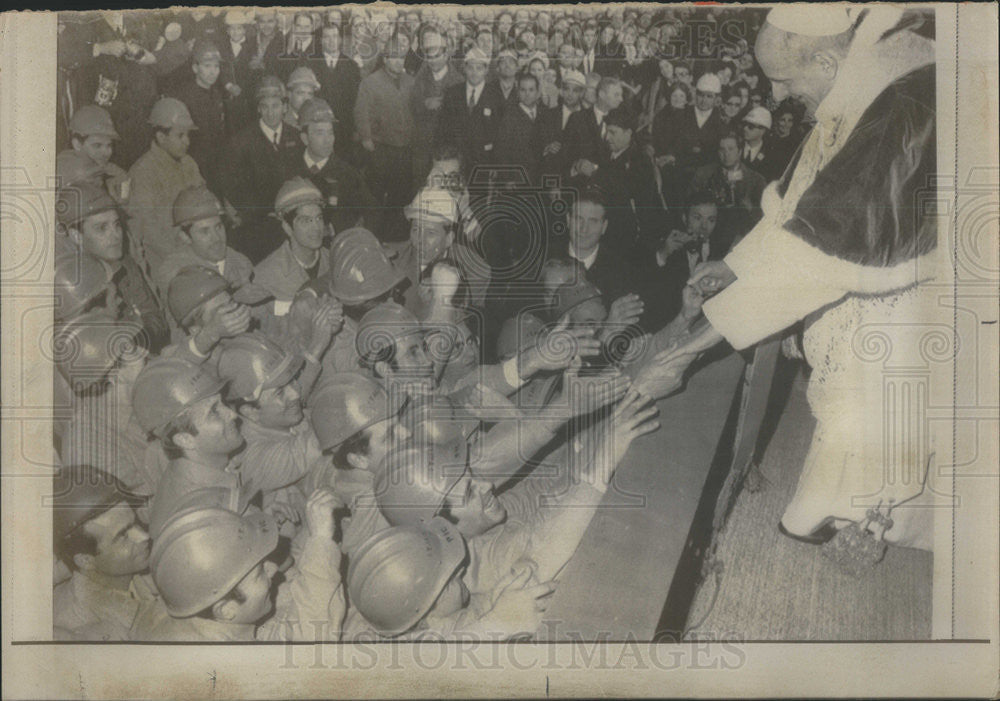 1968 Press Photo Pope Paul VI Christmas Celebration Taranto Italy - Historic Images