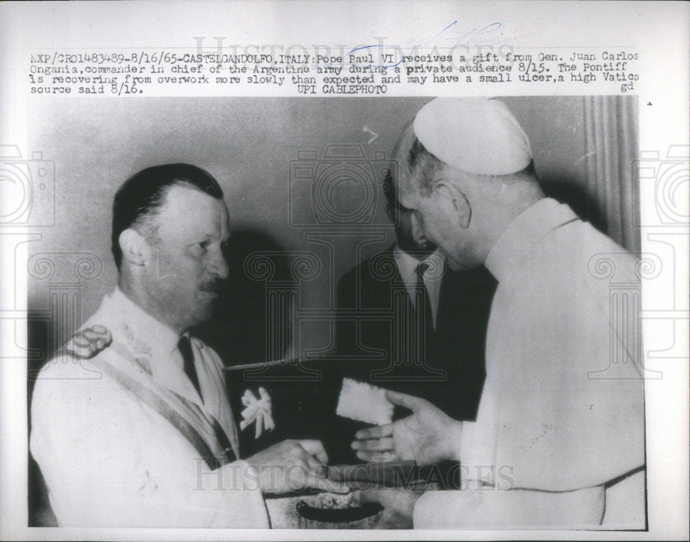 1965 Press Photo Pope Paull vi - Historic Images