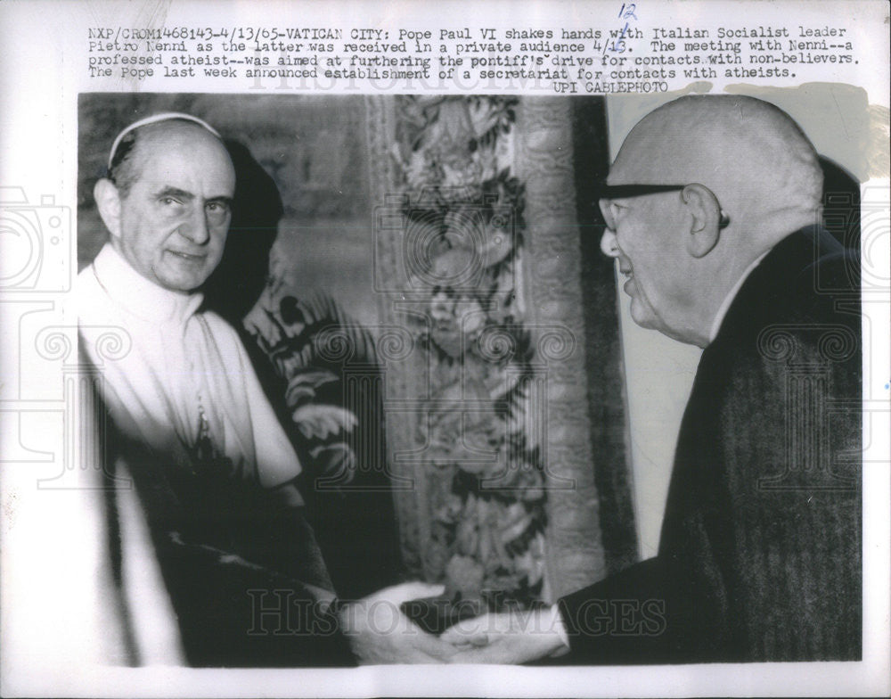 1965 Press Photo Pope paul vi - Historic Images