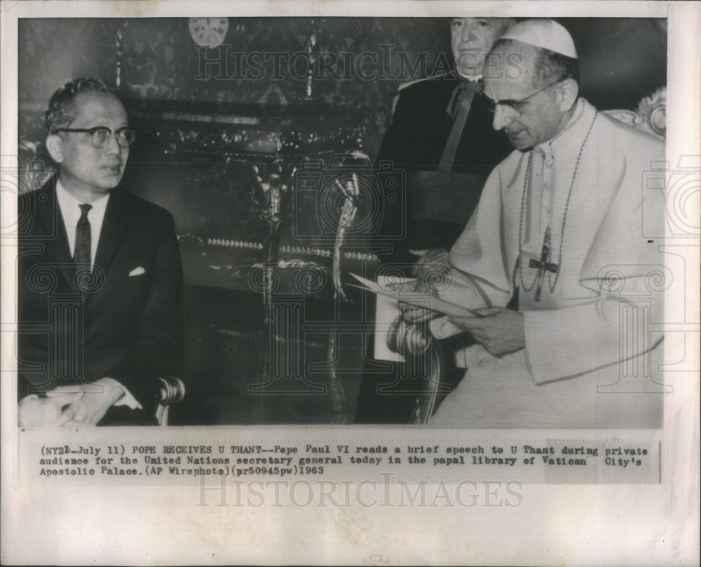 1963 Press Photo Pope paul VI - Historic Images