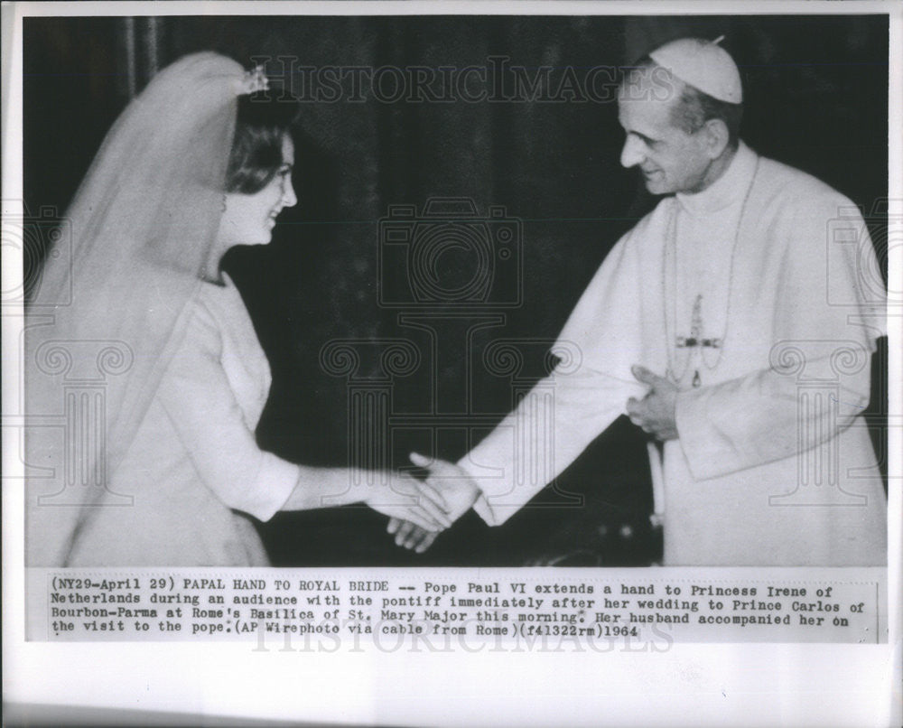 1964 Press Photo Pope paul vi - Historic Images