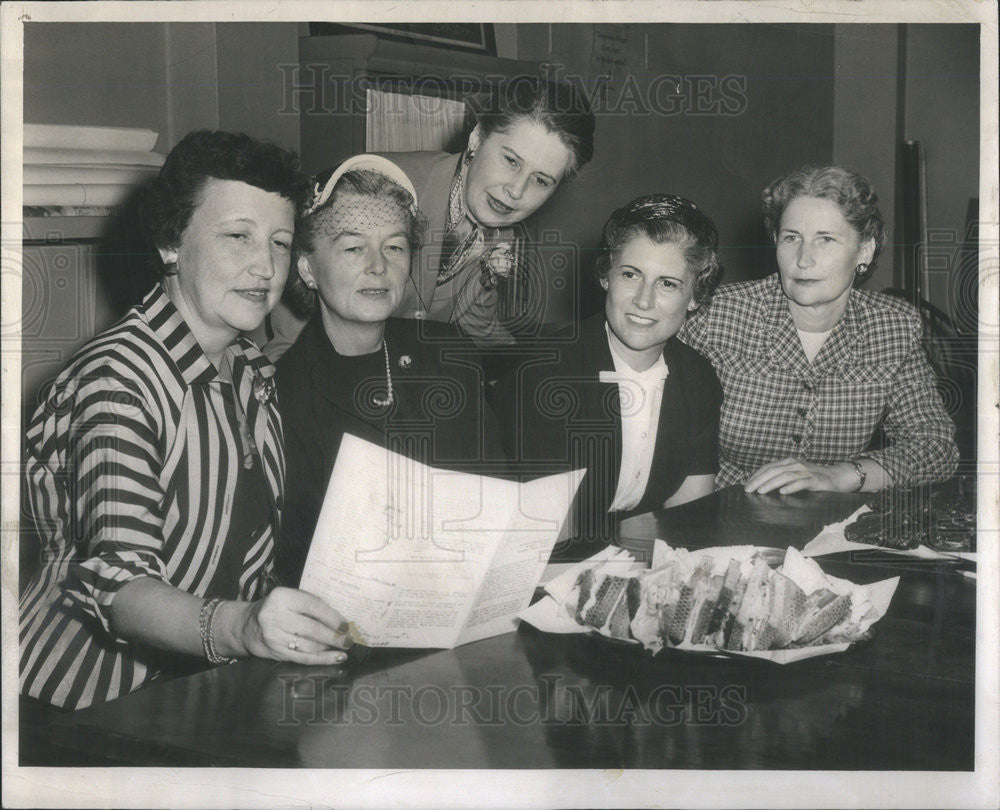 1954 Press Photo League Of Women Voters Luncheon 1st Annual Meeting - Historic Images