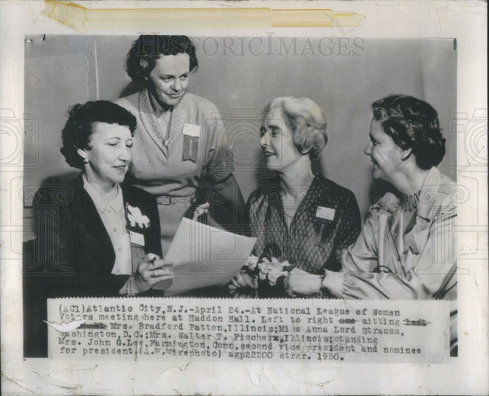 1950 Press Photo National League Of Women Voters Meeting Share Haddon Hall - Historic Images