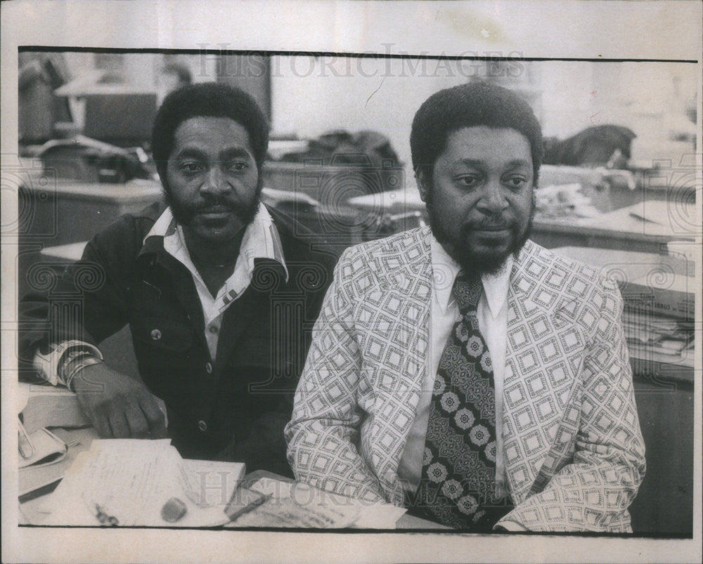 1975 Press Photo Joe Payne &amp; Clinton Payne Former Scouting Officials - Historic Images