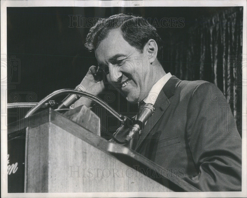 1968 Press Photo Democratic Vice Presidential Candidate Edmund S. Muskie Speech - Historic Images