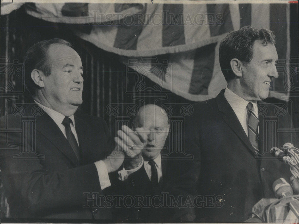 1968 Press Photo VP Hubert Humphrey &amp; Sen Edmund Muskie at National Democratic Conv - Historic Images