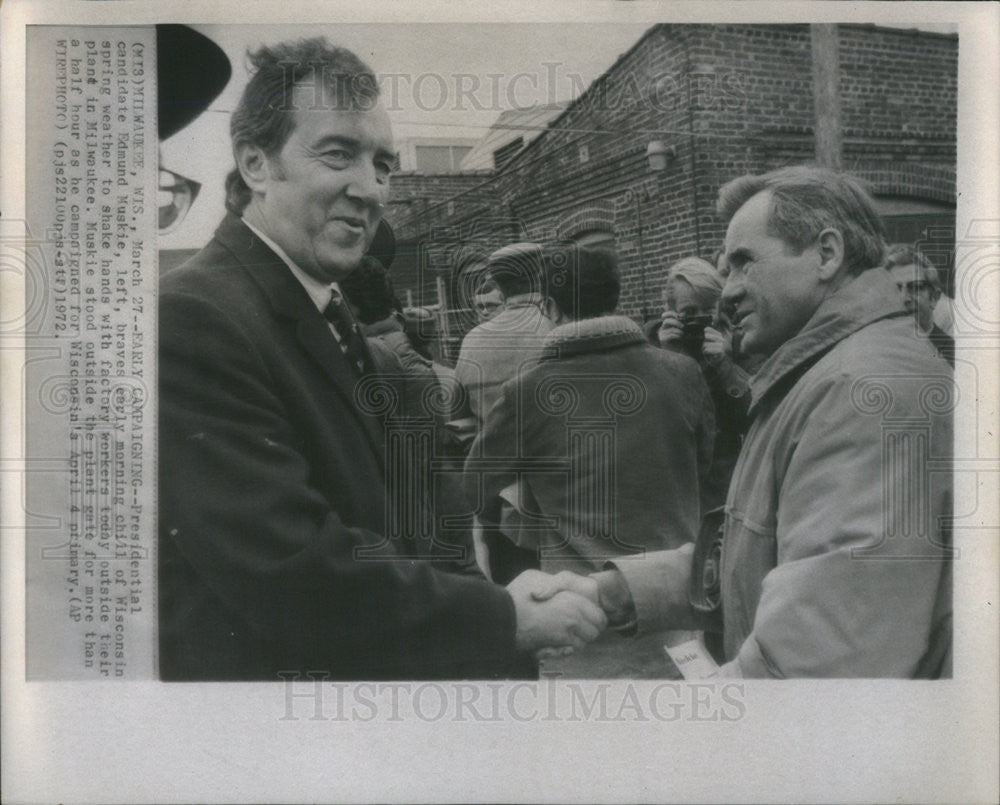 1972 Press Photo Pres candidate Edmund Muskie - Historic Images