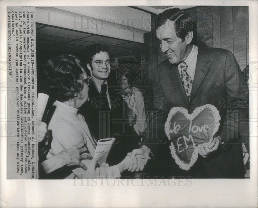 1972 Press Photo Sen. Edmund S. Muskie, presidential campaign. - Historic Images