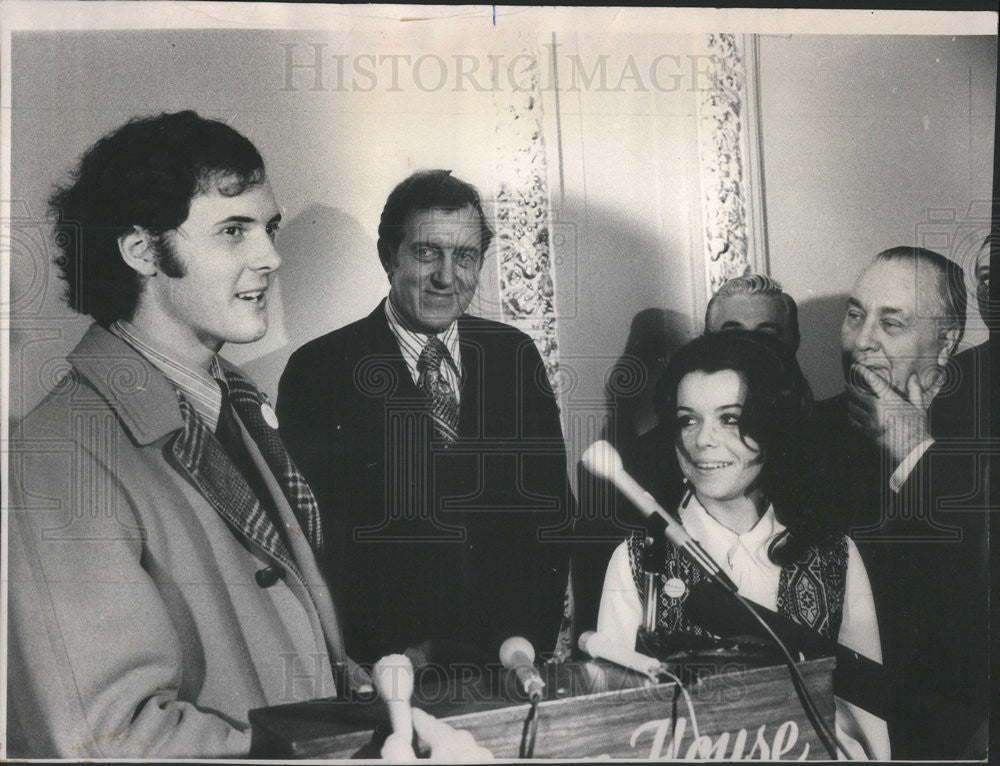 1972 Press Photo Stephen Muskie, Senator Edmund Muskie, Mayor Richard Daley - Historic Images