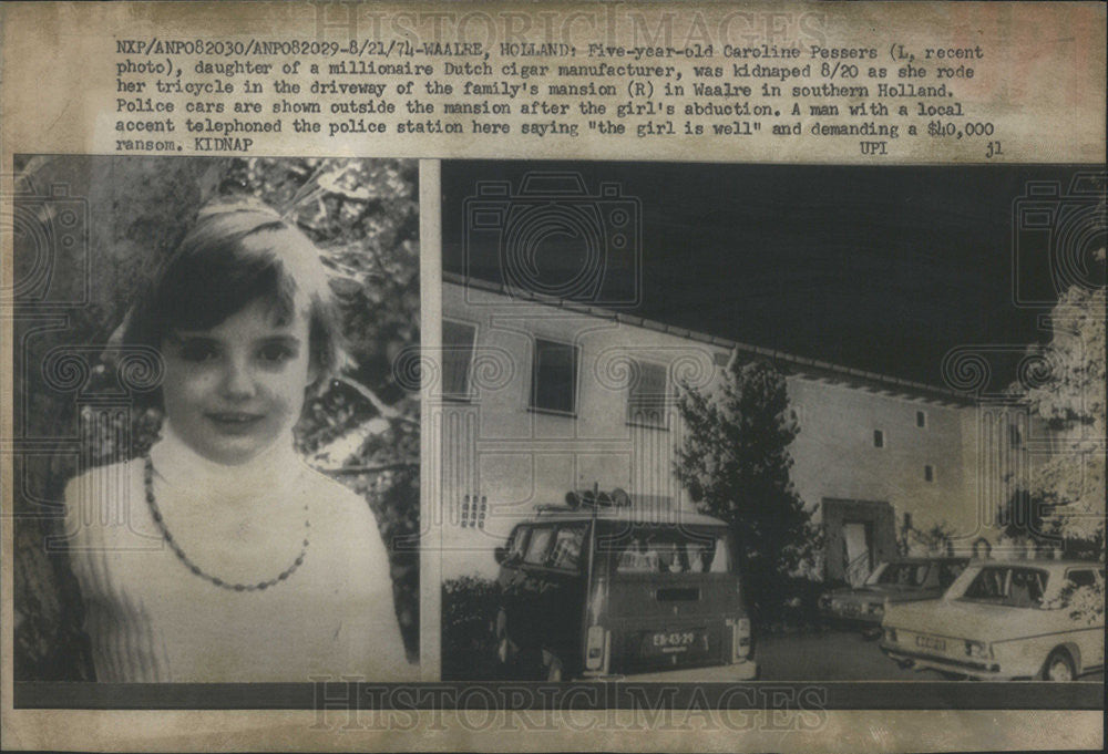 1974 Press Photo Five-year-old Caroline Pessers, daughter of cigar manufacturer - Historic Images