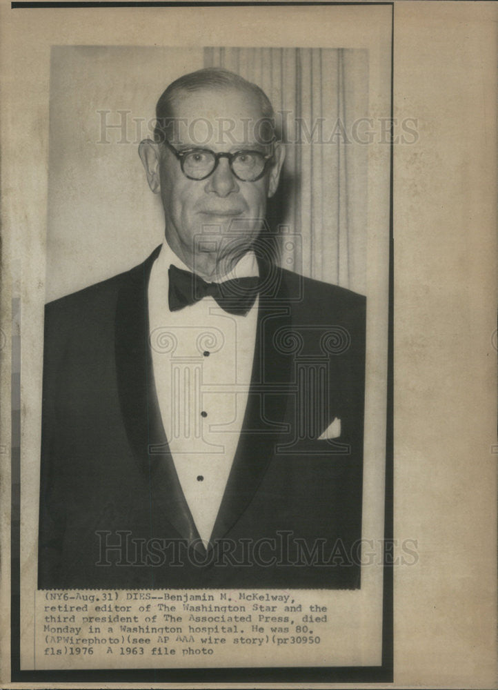 1963 Press Photo Benjamin McKelway, editor of The Washington Star - Historic Images