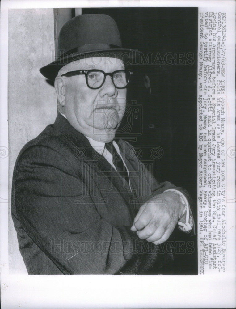 1963 Press Photo Joseph Meany of Ny alcohol Beverage Control Comm - Historic Images