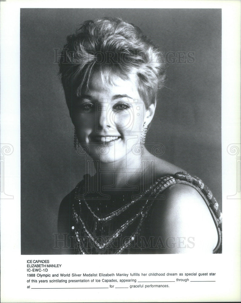 1988 Press Photo Olympic silver medalist Elizabeth Manley appears on Ice Capades - Historic Images