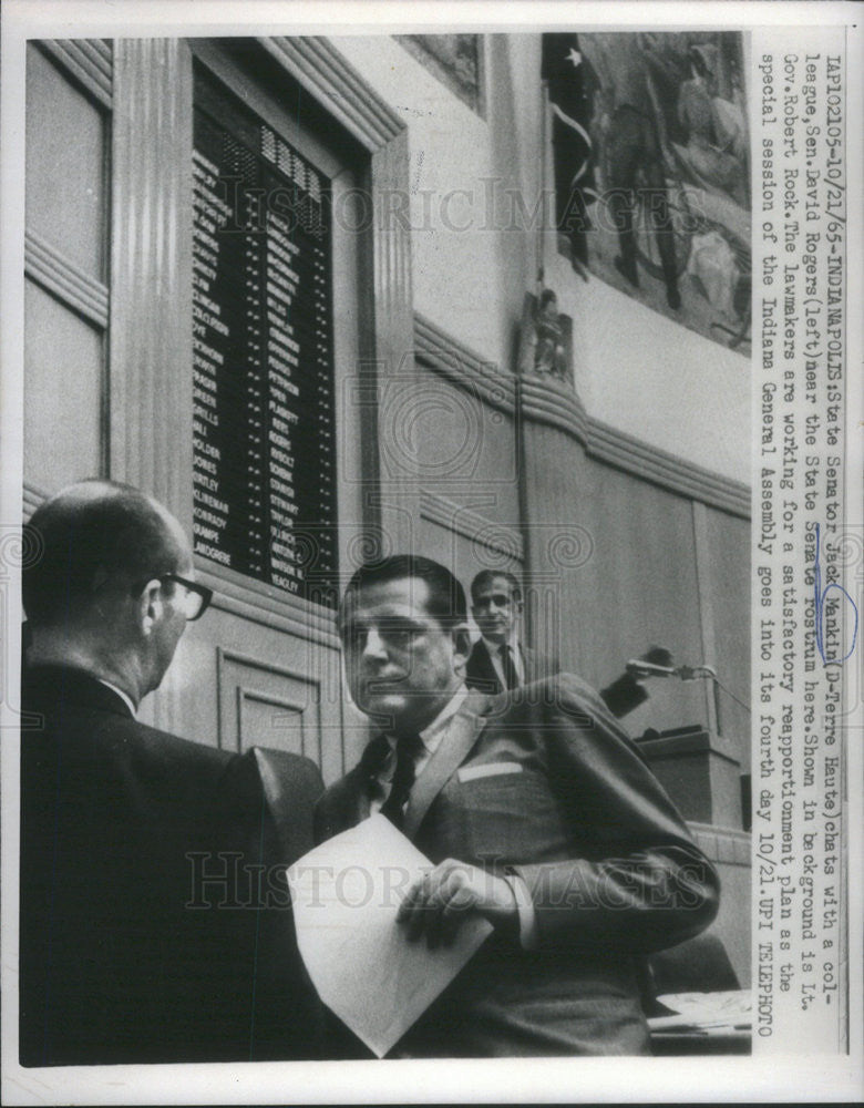 1965 Press Photo State Senator Jack Mankin &amp; Sen. David Rogers. - Historic Images