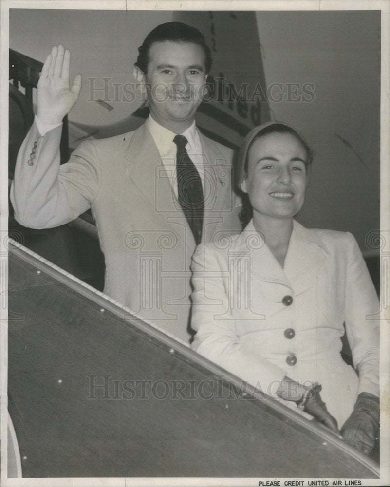 1951 Press Photo Argentina Hipolito paz and mrs. paz - Historic Images