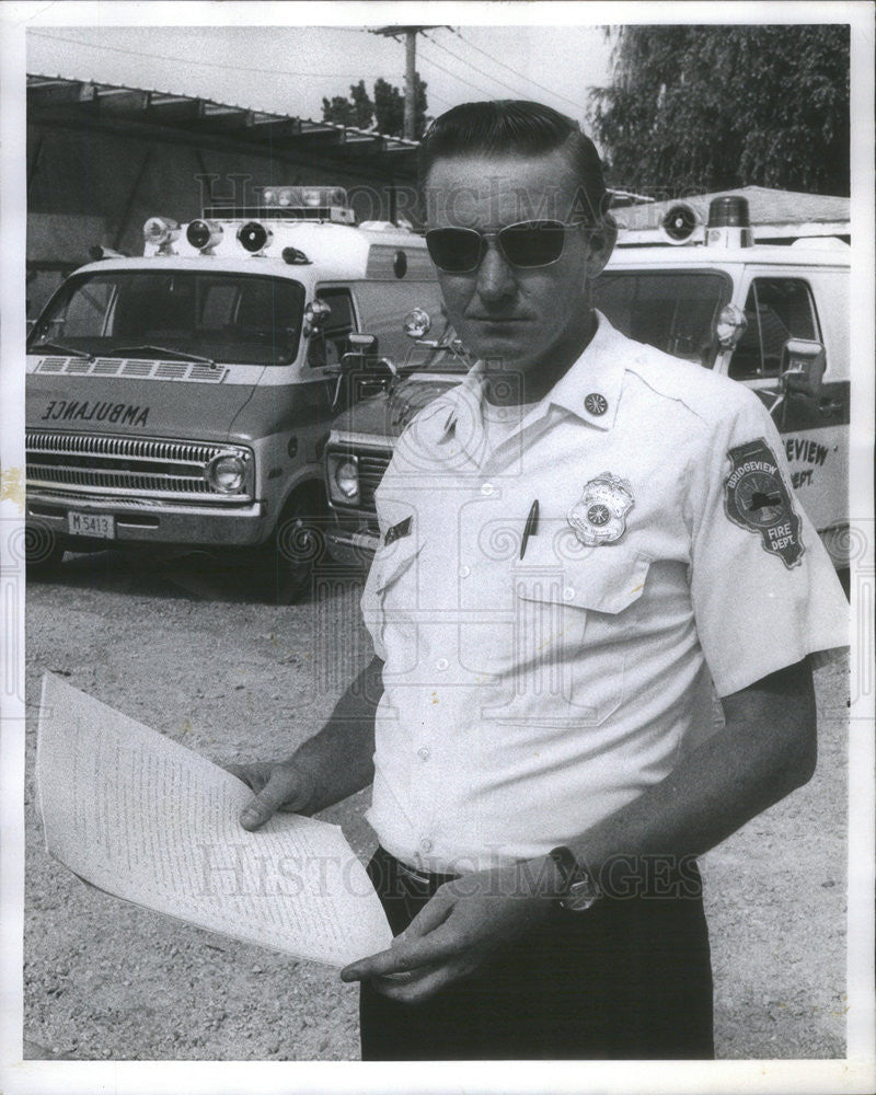 1974 Press Photo fire chief Robert murray - Historic Images