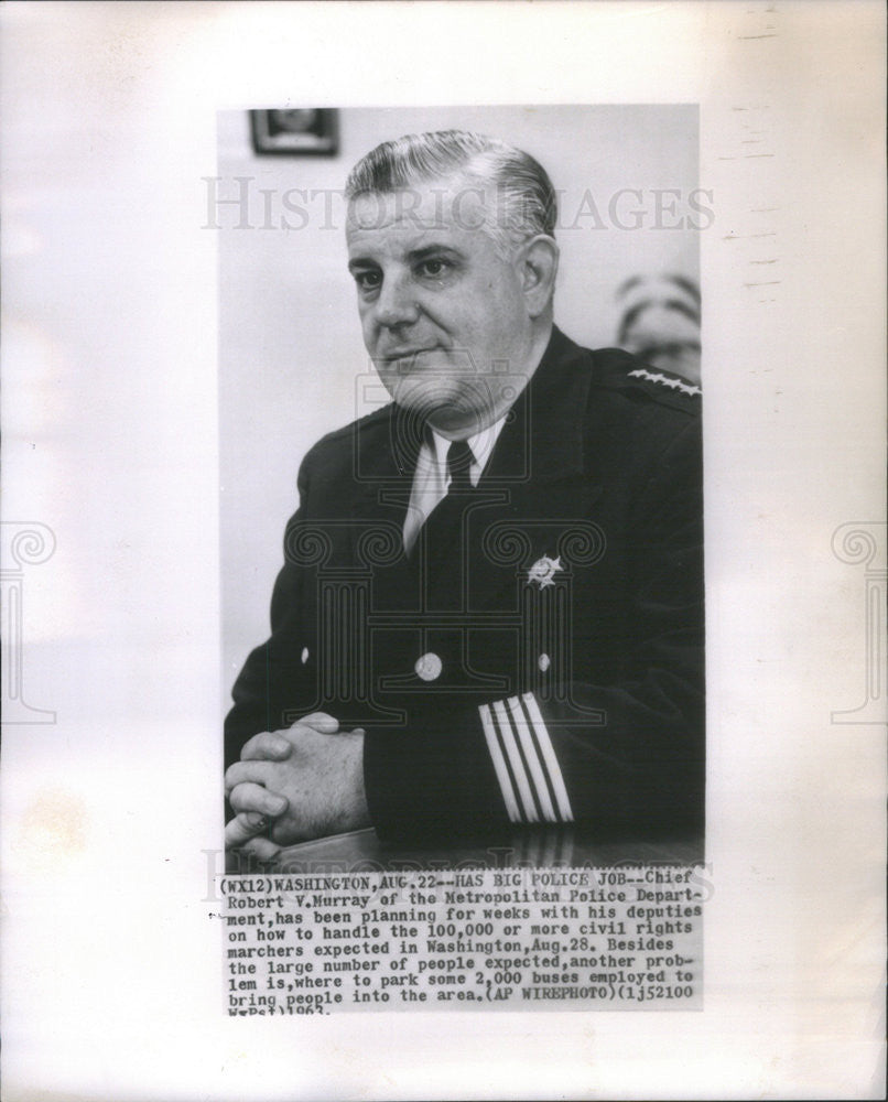 1963 Press Photo Chief Robert Murray of Metropolitan Police Department - Historic Images