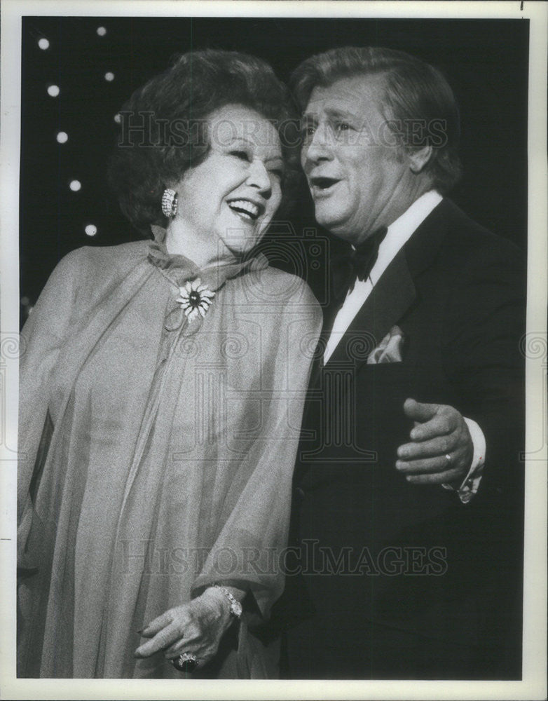 1981 Press Photo Ethel Merman and Gordon MacRae &quot;100 Years of Solid Gold&quot; - Historic Images