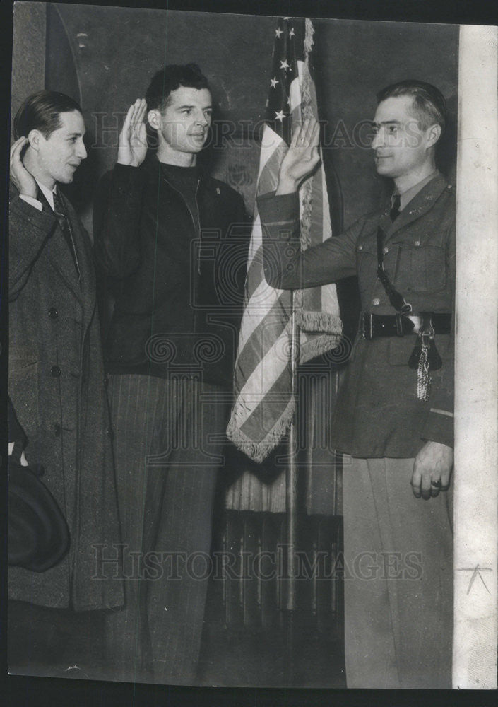 1943 Press Photo james E. manning army Draftee - Historic Images