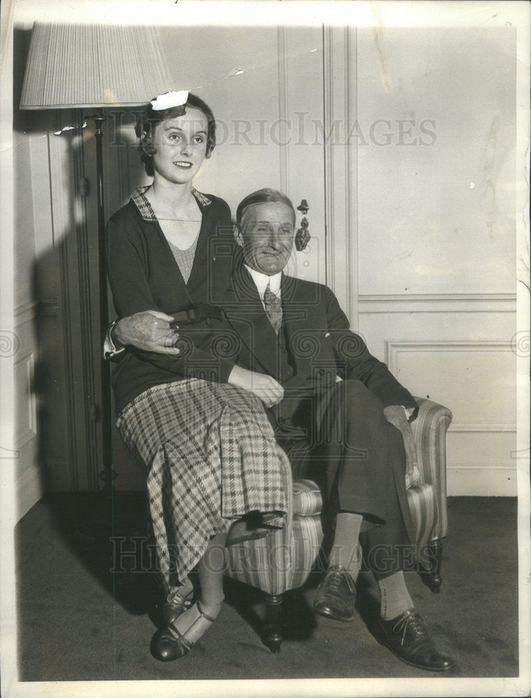 1934 Press Photo California Politician William Gibbs McAdoo &amp; Daughter Ellen - Historic Images