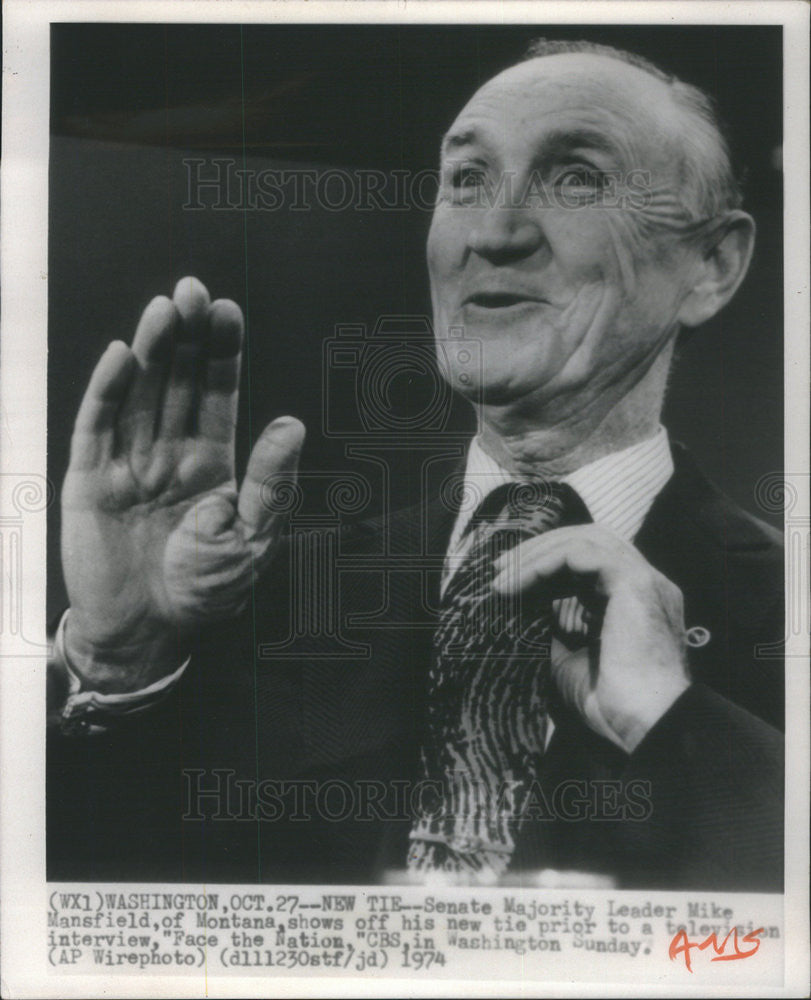 1974 Press Photo Mike Mansfield American Democratic Politician - Historic Images