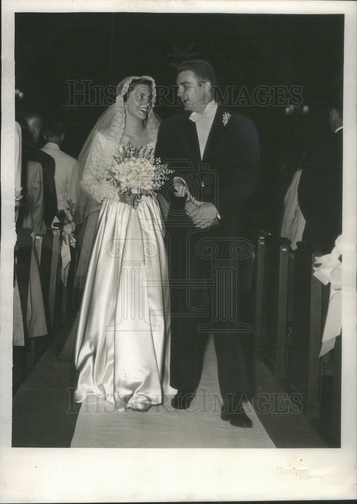 1949 Press Photo Virginia Lucretia Dodge weds Robert Davis McDougal III - Historic Images