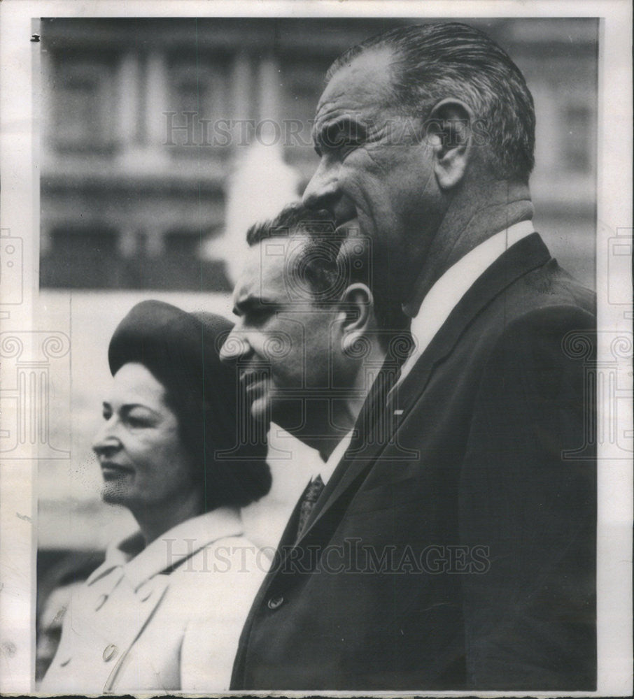 1965 Press Photo President Mrs Johnson With Italian Prime Minister Aldo Moro - Historic Images