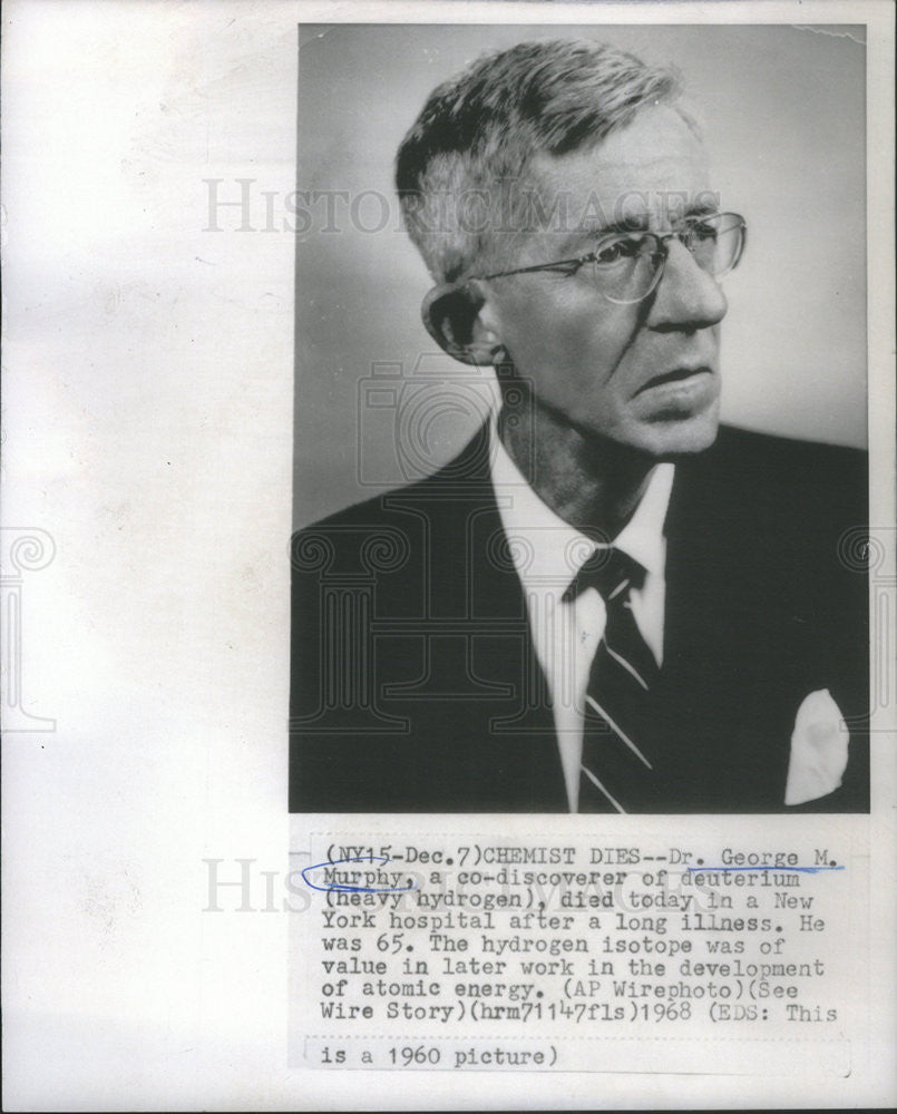 1968 Press Photo Dr George M Murphy Dies - Historic Images