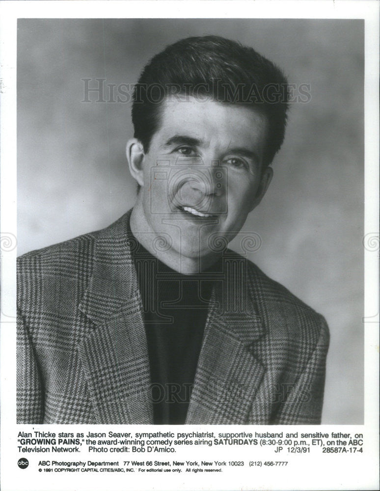 1991 Press Photo Alan Thicke Jason Seaver Growing Pains - Historic Images