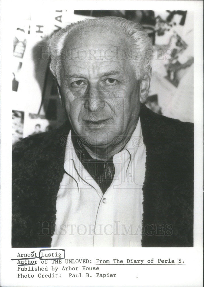 1986 Press Photo Arnost Lustig Author Of &quot;The Unloved: From The Diary Of Perla S - Historic Images