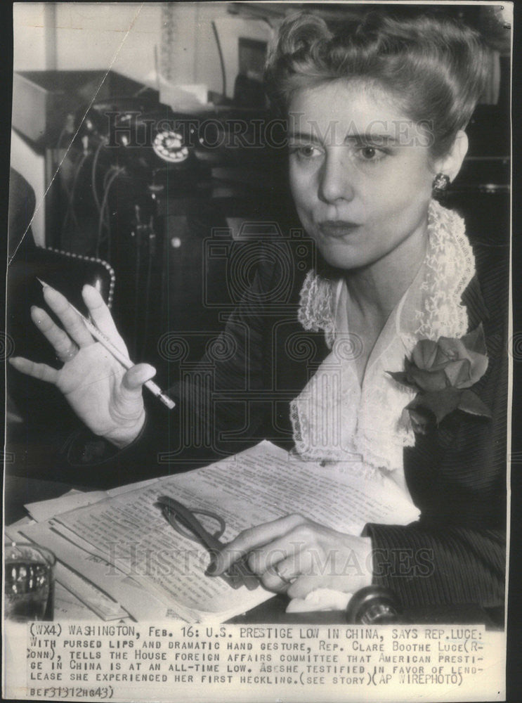 1943 Press Photo rep.clare booth - Historic Images