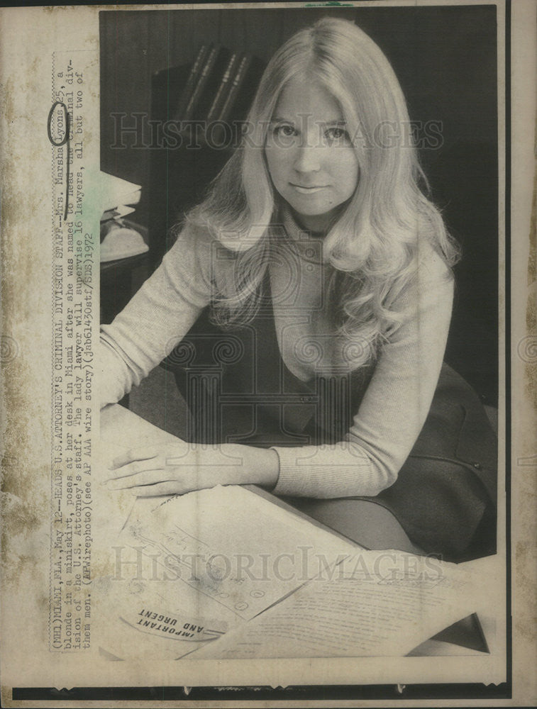 1972 Press Photo Mrs. Marsha Lyons Named To Head Criminal Division - Historic Images