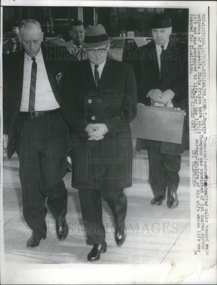 1963 Press Photo T Eugene Thompson Minnesota State Prison Murder Insurance - Historic Images