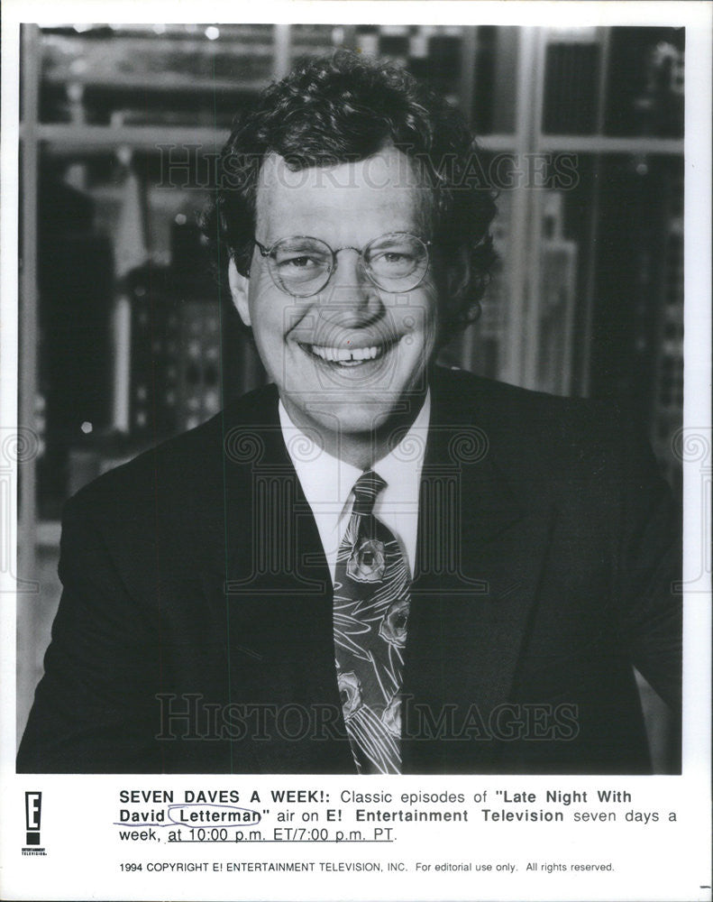 1994 Press Photo David Letterman,late night talk show host - Historic Images