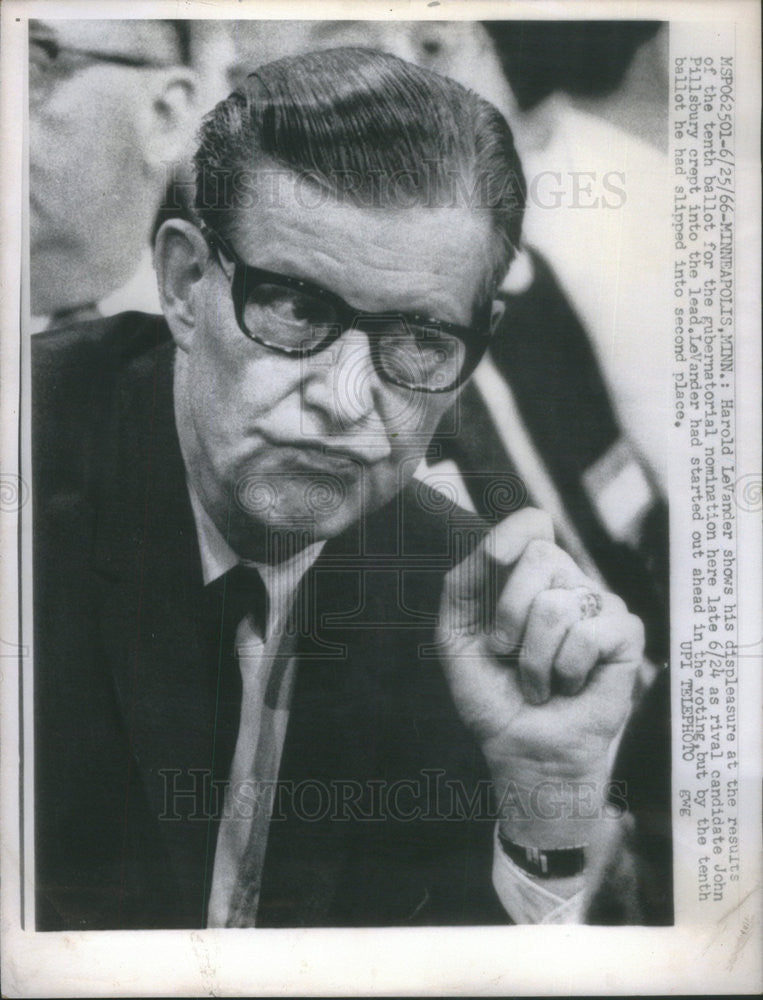 1966 Press Photo Harold LeVander,Minn politician - Historic Images