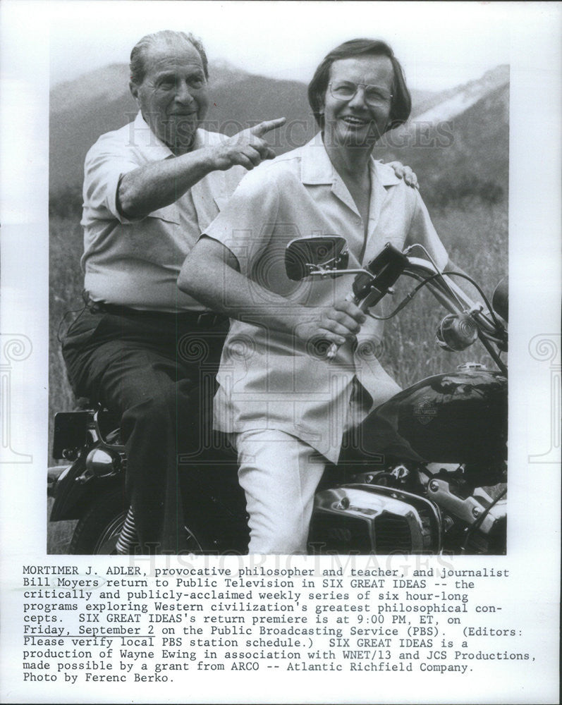 Press Photo  journalist Bill Moyers &amp; Mortimer Adler,philosopher and teacher - Historic Images