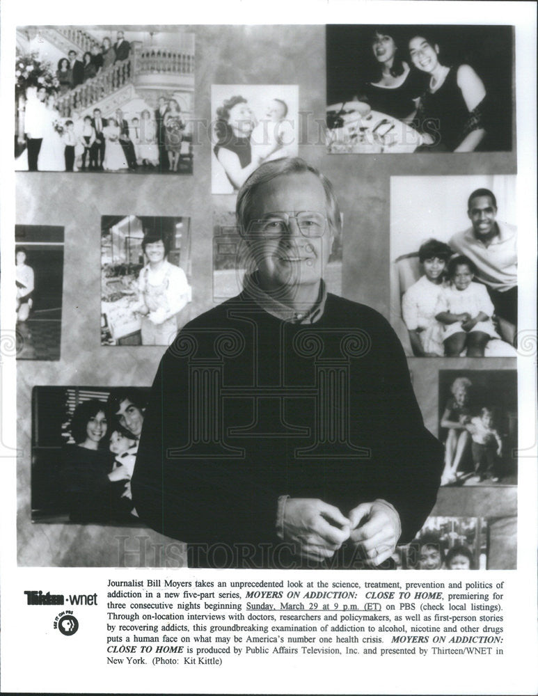 1993 Press Photo Bill Moyers on Addiction Close To Home PBS - Historic Images