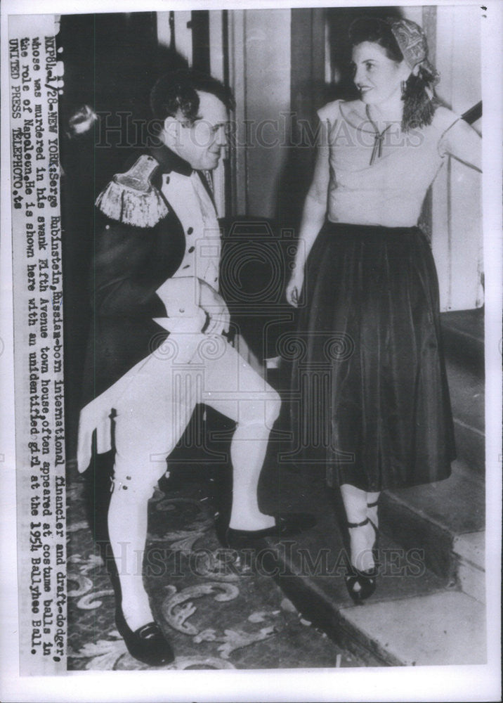 1928 Press Photo Serge Rubinstein at a Costume Ball as Napoleon - Historic Images