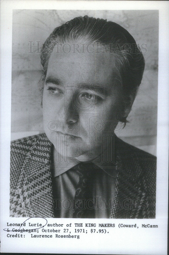 1971 Press Photo Leonard Lurie Author of &quot;The King Makers&quot; - Historic Images