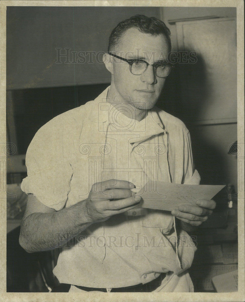 1957 Press Photo Dr. Edward P. Lynch Resident Oral Surgery County Hospital - Historic Images