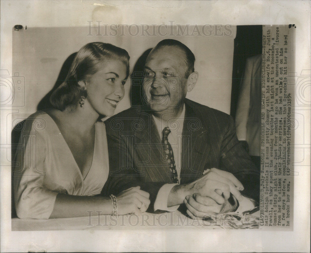 1954 Press Photo Adolph Spreckles II, Judith Powell - Historic Images