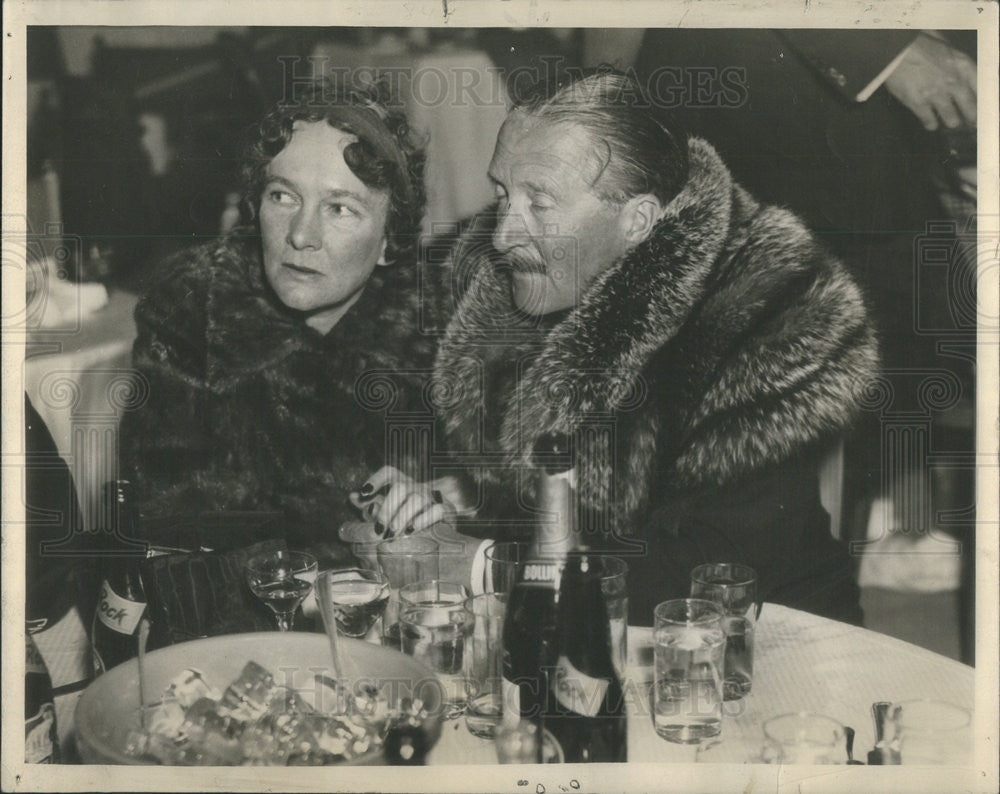 1936 Press Photo Mrs Herbert Pulitzer &amp; Maj Pryce Harrison at Green &amp; White Ball - Historic Images