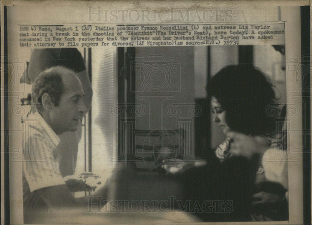 1973 Press Photo Franco Rossellini Italian Producer Liz Taylor Identikit - Historic Images