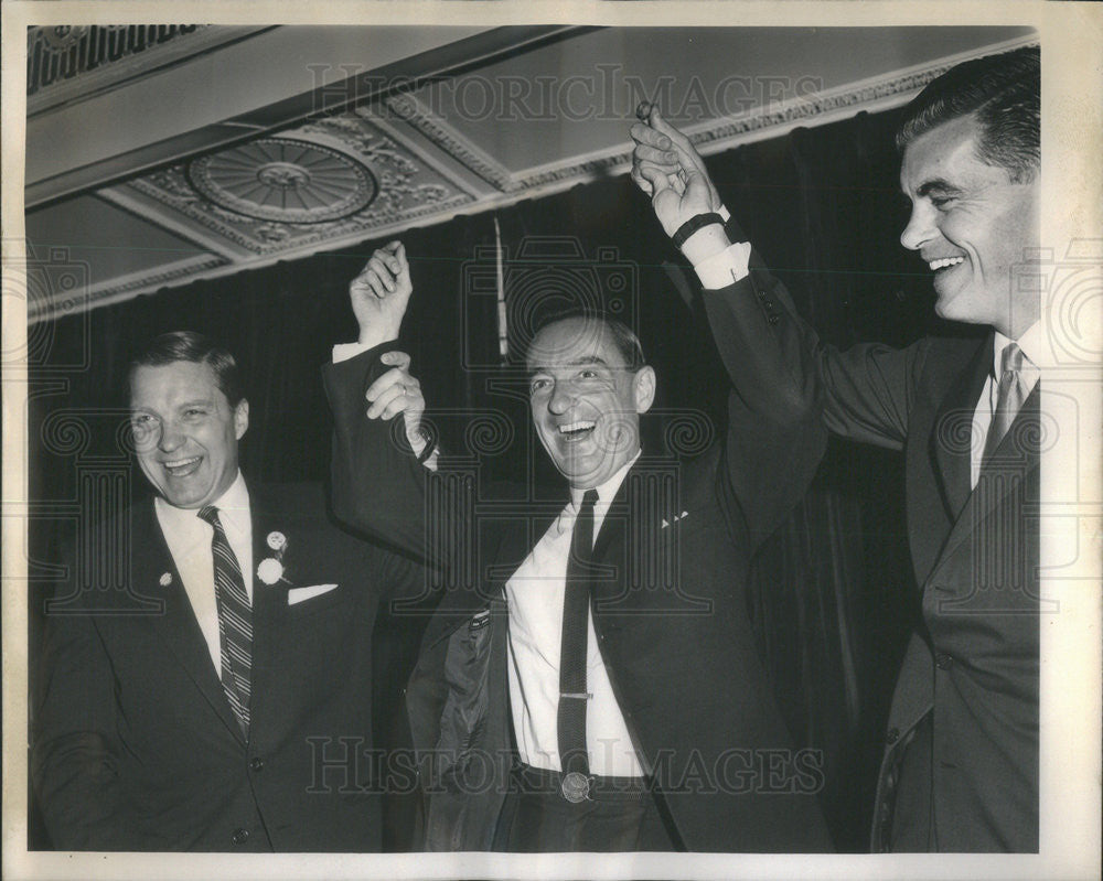 1964 Press Photo Charles Percy, William E. Miller &amp; Robert A. Dwyer - Historic Images