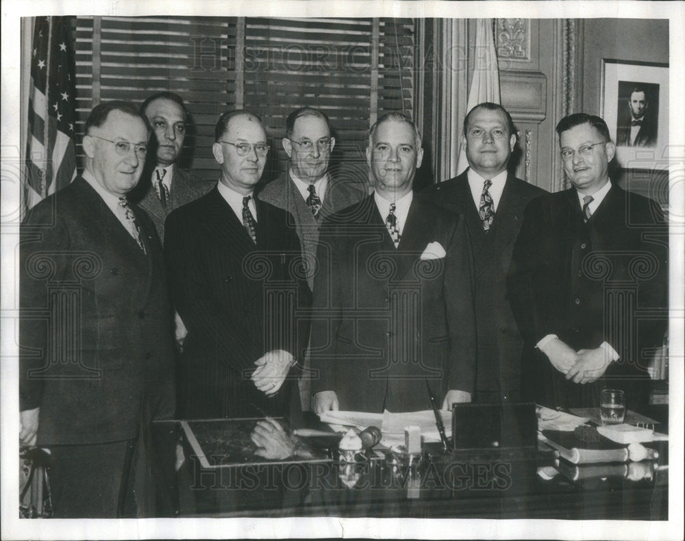 1945 Press Photo Livingstone Osborne, Edward Schneidman, David Lindburg, - Historic Images