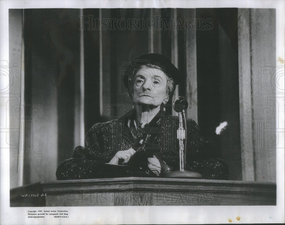 1957 Press Photo Una O&#39;Connor Actress Witness For Prosecution Movie Film - Historic Images